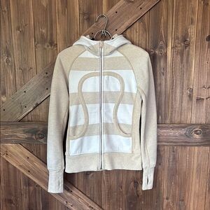 lululemon athletica Beige and White Scuba Jacket